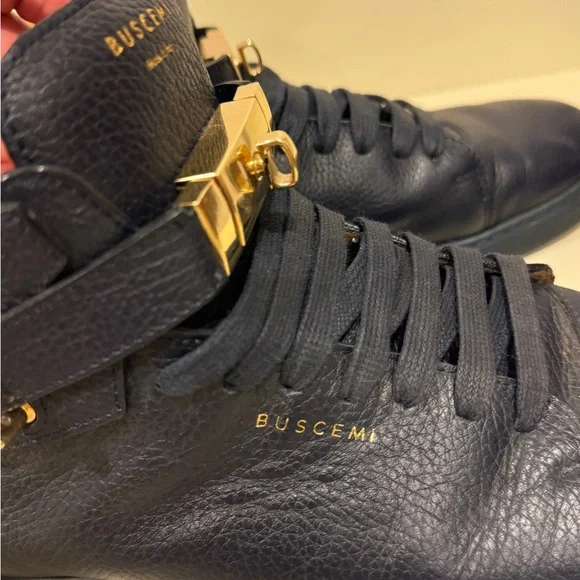 Buscemi Navy and Gold Men's Sneakers - Picture 8 of 9